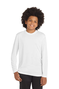 Sport-Tek Youth Long Sleeve PosiCharge Competitor Tee - White