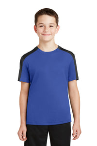 DISCONTINUED Sport-Tek Youth PosiCharge Competitor Sleeve-Blocked Tee - True Royal/ Black