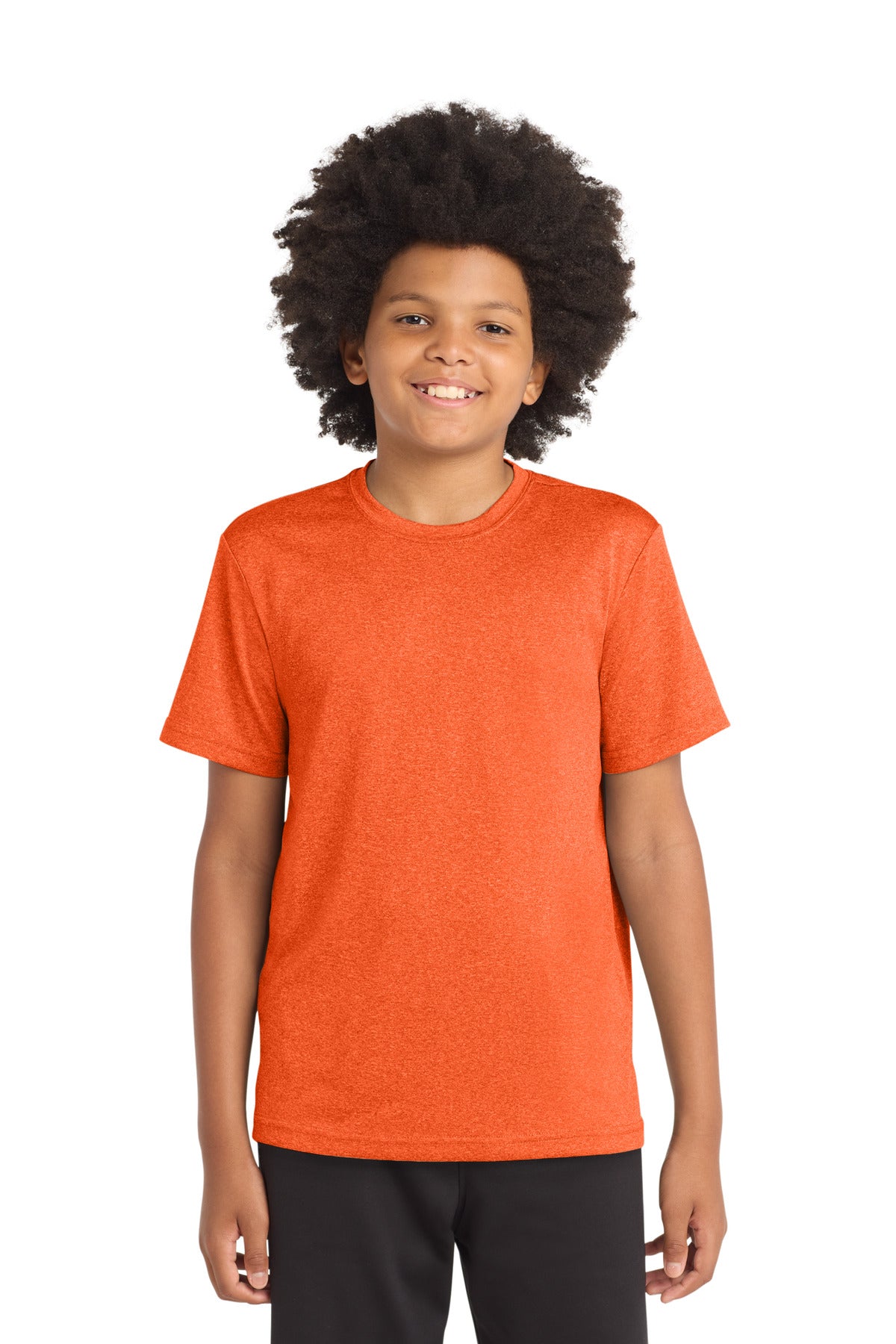 Sport-Tek Youth Heather Contender Tee - Deep Orange Heather