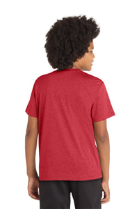 Sport-Tek Youth Heather Contender Tee - Scarlet Heather Back