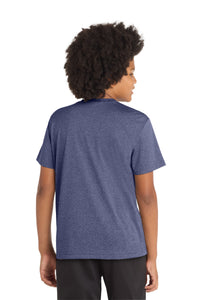 Sport-Tek Youth Heather Contender Tee - True Navy Heather Back