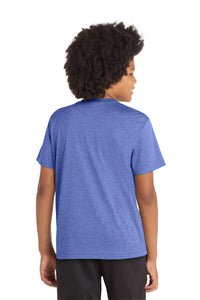 Sport-Tek Youth Heather Contender Tee - True Royal Heather Back