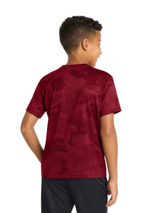 Sport-Tek Youth CamoHex Tee - Deep Red Back