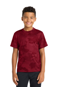 Sport-Tek Youth CamoHex Tee - Deep Red