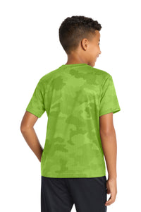 Sport-Tek Youth CamoHex Tee - Lime Shock Back