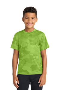 Sport-Tek Youth CamoHex Tee - Lime Shock