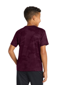 Sport-Tek Youth CamoHex Tee - Maroon Back