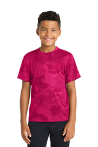 Sport-Tek Youth CamoHex Tee - Pink Raspberry