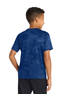 Sport-Tek Youth CamoHex Tee - True Royal Back