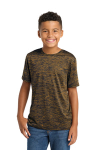 Sport-Tek Youth PosiCharge Electric Heather Tee - Gold-Black Electric