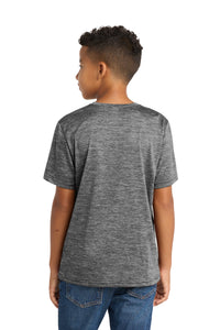 Sport-Tek Youth PosiCharge Electric Heather Tee - Grey-Black Electric Back