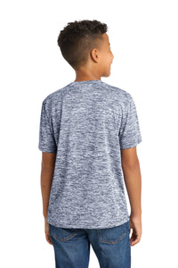 Sport-Tek Youth PosiCharge Electric Heather Tee - True Navy Electric Back
