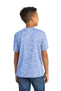 Sport-Tek Youth PosiCharge Electric Heather Tee - True Royal Electric Back