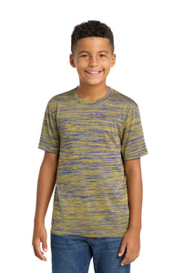 Sport-Tek Youth PosiCharge Electric Heather Tee - True Royal-Gold Electric