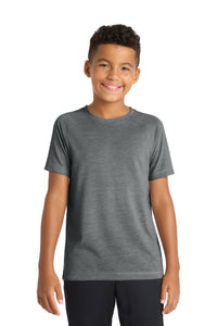 Sport-Tek  Youth PosiCharge  Tri-Blend Wicking Raglan Tee - Dark Grey Heather
