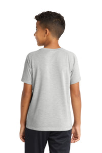 Sport-Tek  Youth PosiCharge  Tri-Blend Wicking Raglan Tee - Light Grey Heather Back