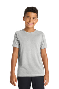 Sport-Tek  Youth PosiCharge  Tri-Blend Wicking Raglan Tee - Light Grey Heather