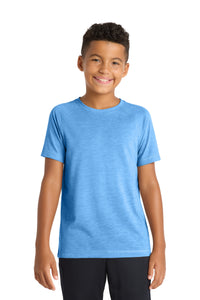 Sport-Tek  Youth PosiCharge  Tri-Blend Wicking Raglan Tee - Pond Blue Heather