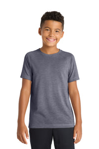 Sport-Tek  Youth PosiCharge  Tri-Blend Wicking Raglan Tee - True Navy Heather