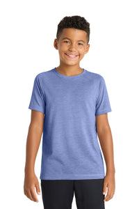 Sport-Tek  Youth PosiCharge  Tri-Blend Wicking Raglan Tee - True Royal Heather