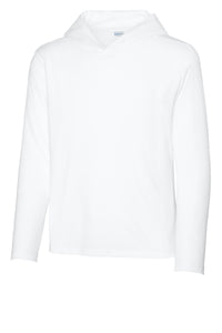 Sport-Tek Youth Posi-UV Pro Long Sleeve Hoodie YST420LSH - White