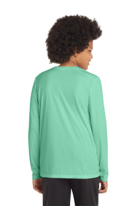 Sport-Tek  Youth Posi-UV Pro Long Sleeve Tee - Bright Seafoam Back