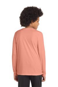 Sport-Tek  Youth Posi-UV Pro Long Sleeve Tee - Soft Coral Back