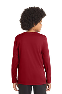 Sport-Tek  Youth Posi-UV Pro Long Sleeve Tee - True Red Back