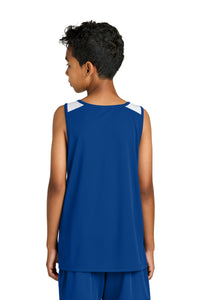 Sport-Tek Youth Club Track Tank YST446 - True Royal/ White Back