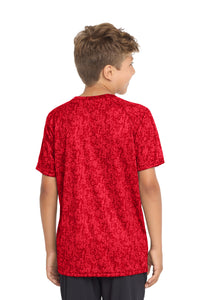 Sport-Tek  Youth Digi Camo Tee - True Red Back