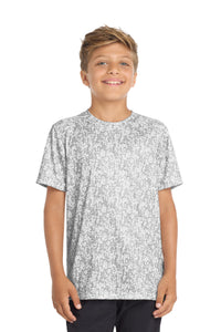 Sport-Tek  Youth Digi Camo Tee - White