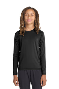 Sport-Tek  Youth Long Sleeve Rashguard Tee - Black