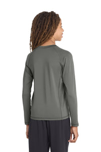 Sport-Tek  Youth Long Sleeve Rashguard Tee - Dark Smoke Grey Back