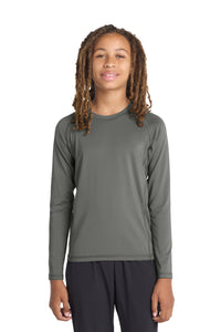 Sport-Tek  Youth Long Sleeve Rashguard Tee - Dark Smoke Grey