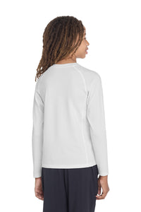 Sport-Tek  Youth Long Sleeve Rashguard Tee - White Back