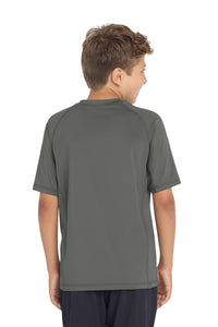 Sport-Tek  Youth Rashguard Tee - Dark Smoke Grey Back