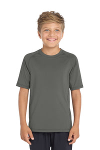 Sport-Tek  Youth Rashguard Tee - Dark Smoke Grey