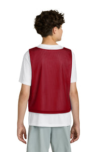 Sport-Tek Youth Lacrosse Reversible Pinnie YST512 - Deep Red/ White Back