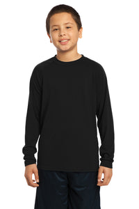 DISCONTINUED Sport-Tek Youth Long Sleeve Ultimate Performance Crew - Black
