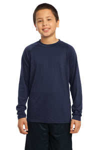 DISCONTINUED Sport-Tek Youth Long Sleeve Ultimate Performance Crew - True Navy