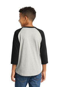 Sport-Tek Youth Colorblock Raglan Jersey - Heather Grey/ Black Back