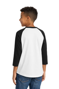 Sport-Tek Youth Colorblock Raglan Jersey - White/ Black Back