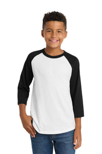 Sport-Tek Youth Colorblock Raglan Jersey - White/ Black