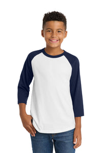 Sport-Tek Youth Colorblock Raglan Jersey - White/ Navy