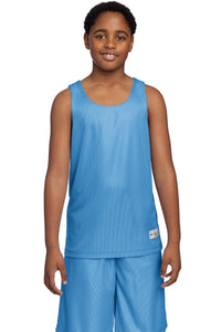 DISCONTINUED Sport-Tek Youth PosiCharge Mesh Reversible Tank - Carolina Blue