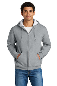 Jerzees Rugged Unisex Full-Zip Hooded Sweatshirt Z12M - Athletic Heather