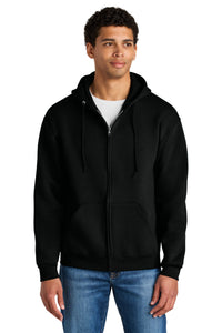 Jerzees Rugged Unisex Full-Zip Hooded Sweatshirt Z12M - Black Ink